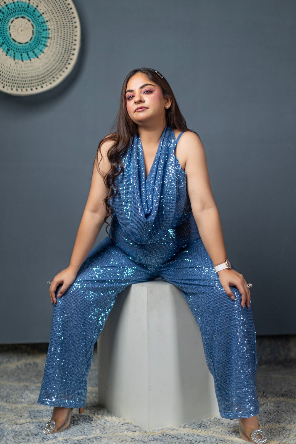 Bejewled Shimmer Jumpsuit For Mother